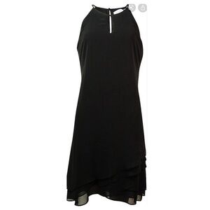 Calvin Klein black keyhole halter dress